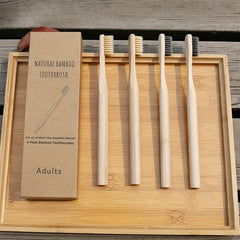 4pcs Bamboo Toothbrushes Extra Soft Bristles For Oral Care