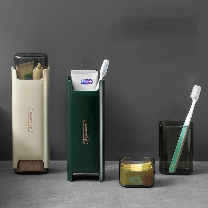 Portable Toothbrush Storage Container Box Gargle Cup Holder