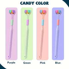 Soft 3D PBT Toothbrush for Adults with Tongue Scraper