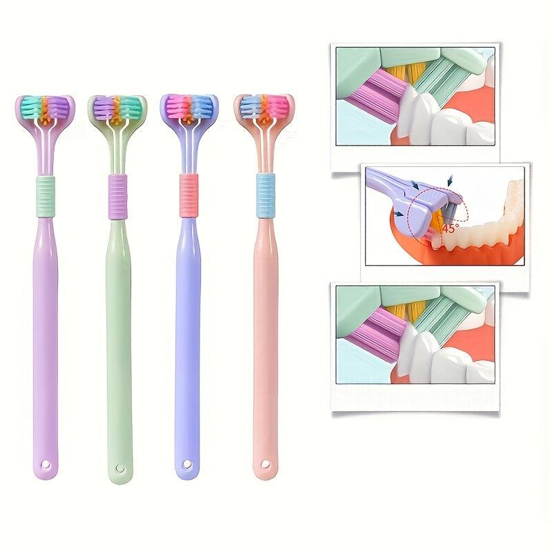 Soft 3D PBT Toothbrush for Adults with Tongue Scraper