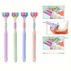 Soft 3D PBT Toothbrush for Adults with Tongue Scraper