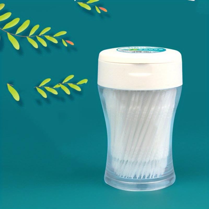 Plastic Toothpicks Bottle 200 2-Head Toothbrush Fish Bone Pick