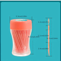 Plastic Toothpicks Bottle 200 2-Head Toothbrush Fish Bone Pick