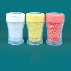 Plastic Toothpicks Bottle 200 2-Head Toothbrush Fish Bone Pick
