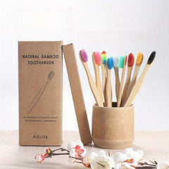 10pcs Bamboo Toothbrushes Soft Bristles Oral Care Home Daily Life