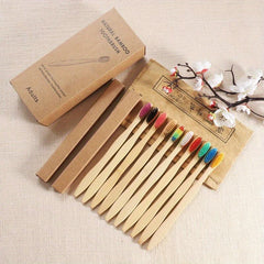 10pcs Bamboo Toothbrushes Soft Bristles Oral Care Home Daily Life