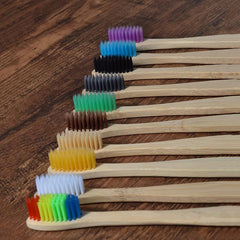 10pcs Bamboo Biodegradable Toothbrush Soft Bristles Wooden Handle Eco Friendly
