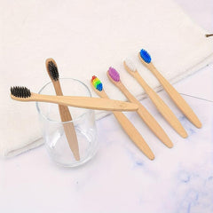 10pcs Bamboo Biodegradable Toothbrush Soft Bristles Wooden Handle Eco Friendly