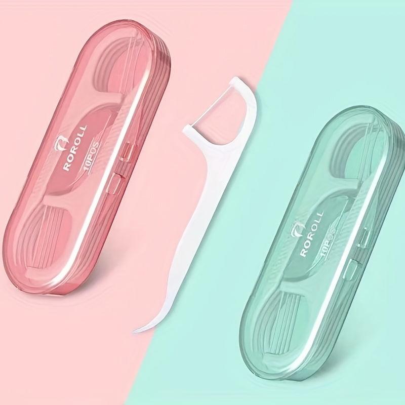 Portable Dental Floss Stick Storage Box - 10pcs