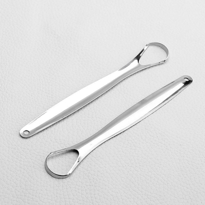 Stainless Steel Tongue Scraper Oral Care Tool - Reduce Bad Breath