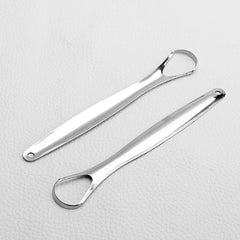 Stainless Steel Tongue Scraper Oral Care Tool - Reduce Bad Breath