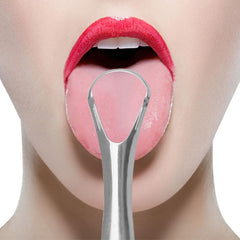 Stainless Steel Tongue Scraper Oral Care Tool - Reduce Bad Breath