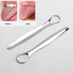 Stainless Steel Tongue Scraper Oral Care Tool - Reduce Bad Breath