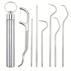 4pcs Stainless Steel Toothpick Set Tooth Flossing Reusable Toothpicks