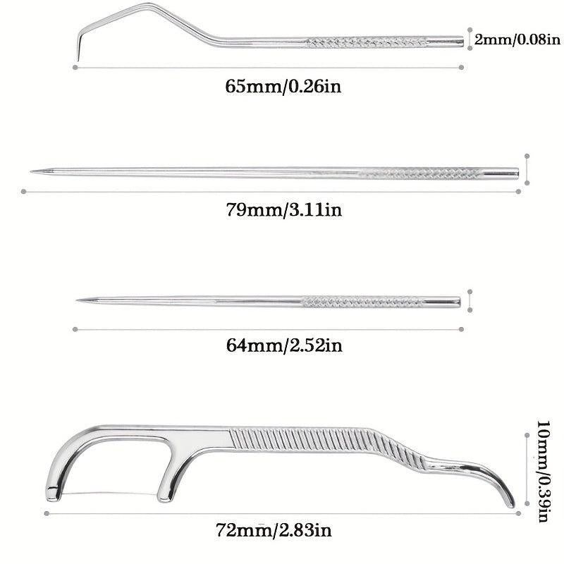 4pcs Stainless Steel Toothpick Set Tooth Flossing Reusable Toothpicks