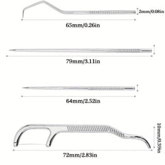 4pcs Stainless Steel Toothpick Set Tooth Flossing Reusable Toothpicks