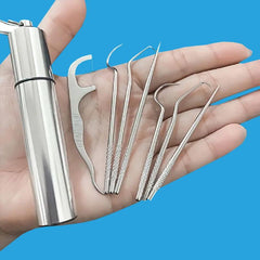 4pcs Stainless Steel Toothpick Set Tooth Flossing Reusable Toothpicks