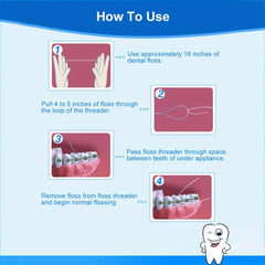 Dental Floss Threaders Flossing Tool For Braces Nylon Thread