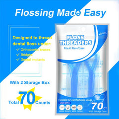 Dental Floss Threaders Flossing Tool For Braces Nylon Thread