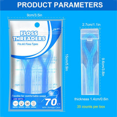 Dental Floss Threaders Flossing Tool For Braces Nylon Thread