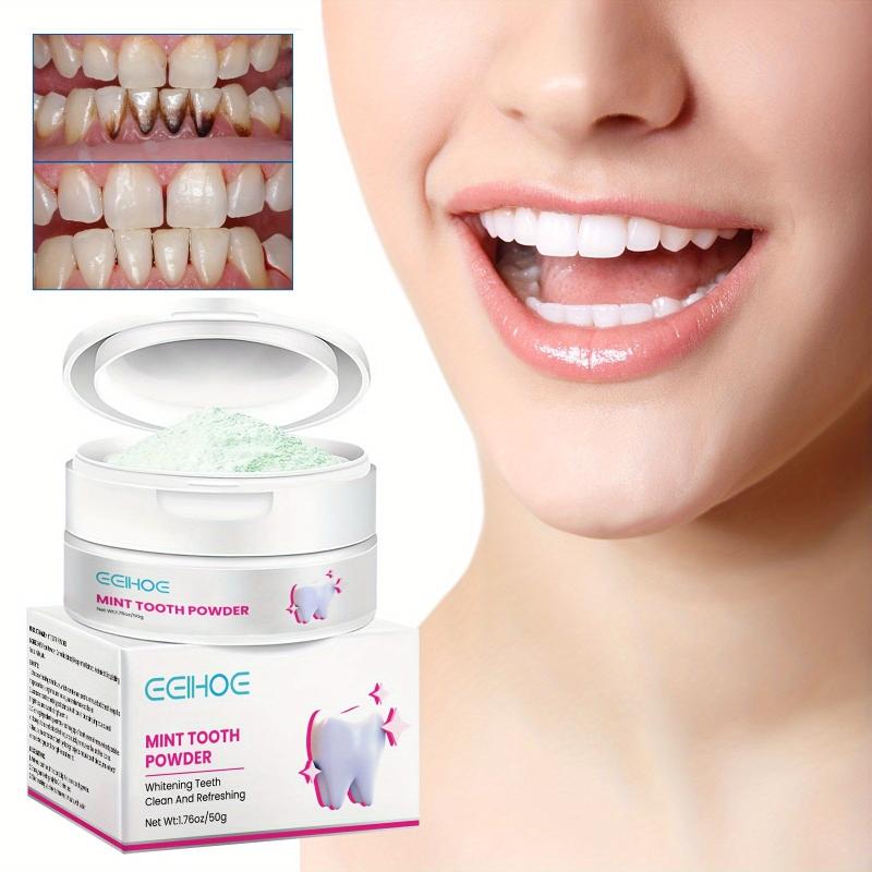 Mint Teeth Whitening Powder Tea Coffee Wine Stain Remover Tooth Cleaning