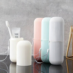 Portable Travel Toothbrush Storage Container Box Gargle Cup