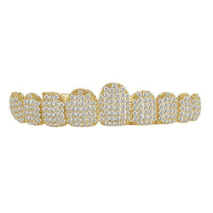 Golden Silvery Teeth Grillz Top & Bottom Hip Hop Rapper Jewelry Gift