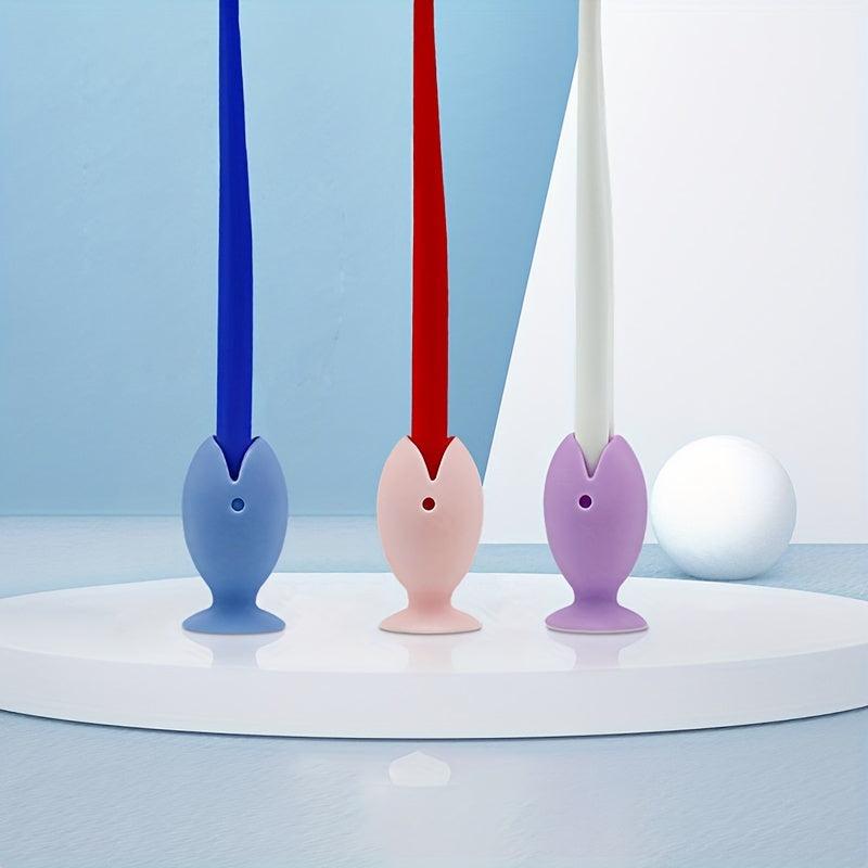 Fish Shaped Silicone Toothbrush Holder Mini Toothbrush Stand