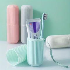 Portable Toothbrush Storage Box for Travel - Couple Washing Cup