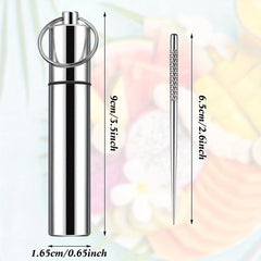 5pcs Mini Pocket Toothpick Holder Stainless Steel Waterproof Case