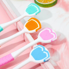 4pcs Tongue Brush Silicone Tongue Scraper Double effect Tongue Cleaning Brush