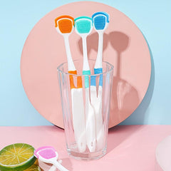 4pcs Tongue Brush Silicone Tongue Scraper Double effect Tongue Cleaning Brush