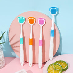4pcs Tongue Brush Silicone Tongue Scraper Double effect Tongue Cleaning Brush