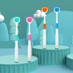 4pcs Tongue Brush Silicone Tongue Scraper Double effect Tongue Cleaning Brush