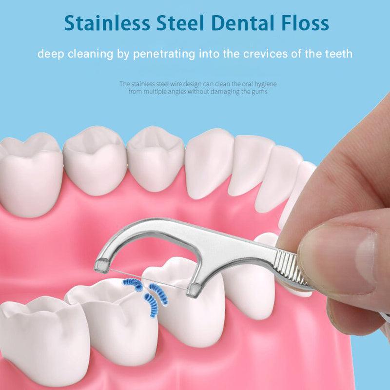 7pcs Reusable Dental Cleaning Kit w/ Key Ring Floss Tooth Picks Keychain Set