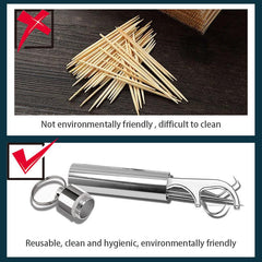 7pcs Reusable Dental Cleaning Kit w/ Key Ring Floss Tooth Picks Keychain Set