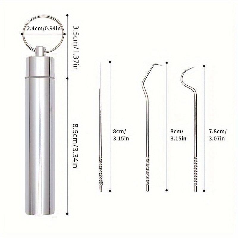 7pcs Reusable Dental Cleaning Kit w/ Key Ring Floss Tooth Picks Keychain Set