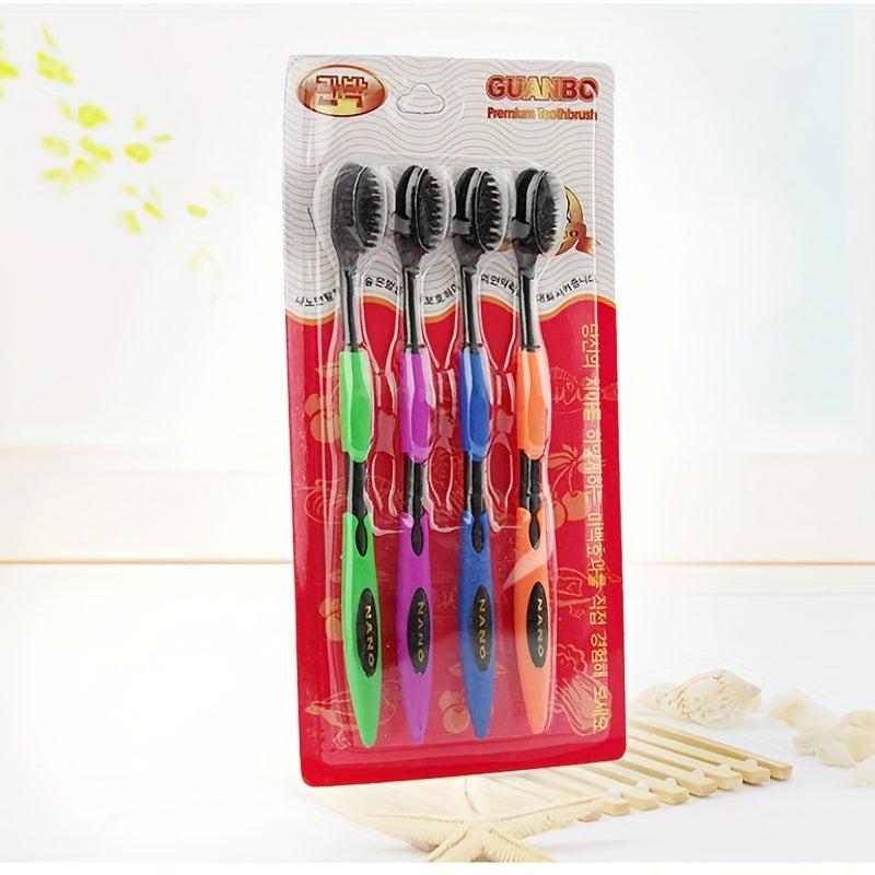 4pcs Bamboo Charcoal Toothbrush Set for Healthy Teeth & Gums