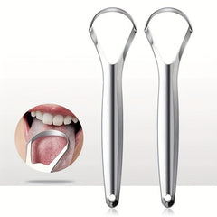 1Pcs Tongue Scraper Reduce Bad Breath Oral Care Stainless Steel Mental Cleaners