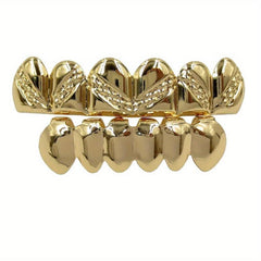 Golden Silvery Teeth Grillz Top Bottom for Hip Hop Rapper