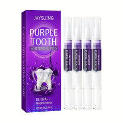 4pcs Purple Teeth Whitening Gel Serum Pen Tooth Stain Remover Painless