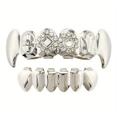 18K Zircon Golden Hip hop Braces Set for Halloween