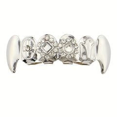 18K Zircon Golden Hip hop Braces Set for Halloween