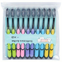 10pcs Soft Bamboo Charcoal Toothbrushes for Deep Oral Cleaning