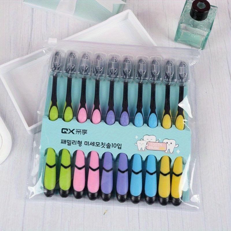10pcs Soft Bamboo Charcoal Toothbrushes for Deep Oral Cleaning