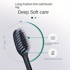 10pcs Soft Bamboo Charcoal Toothbrushes for Deep Oral Cleaning