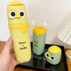 1pc Cartoon Travel Toothbrush Storage Box Holder with Gargle Cup