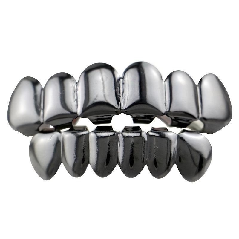 Glossy Hollow Fangs Hip hop Braces Grillz 18K Electroplated Copper Teeth