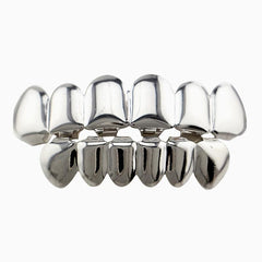 Glossy Hollow Fangs Hip hop Braces Grillz 18K Electroplated Copper Teeth