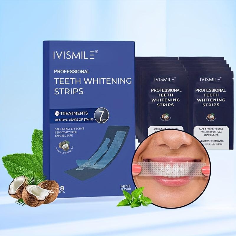 Charcoal Teeth Whitening Strips Home Use Non Slip Peroxide Oral Hygiene Care